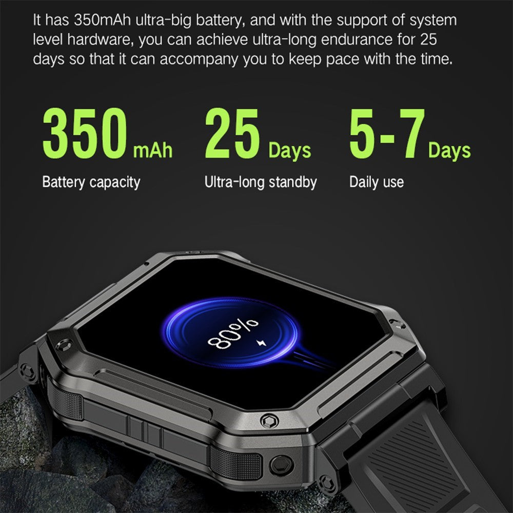 H31 Outdoor 1.91" Smart Watch IP68 Waterproof Sports Bracelet with Blood Oxygen Heart Rate Monitoring