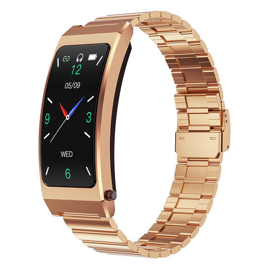 K13S 1.14 inch 2-in-1 Headset Smart Watch Life Waterproof Bluetooth-compatible Calling Sports Bracelet with Steel Strap