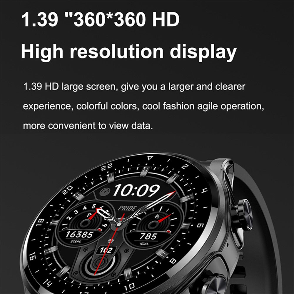 GT66 2-in-1 Silicone Strap Smart Watch with Earbuds, TWS Headset Combo 1.39" Bluetooth-compatible Phone Call Fitness Tracker