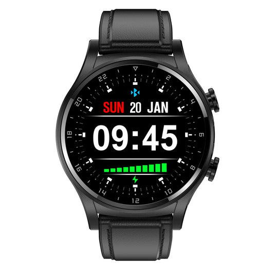 GT66 2-in-1 Leather Strap Smart Watch with TWS Bluetooth-compatible Headset Fitness Tracker Earbuds Combo