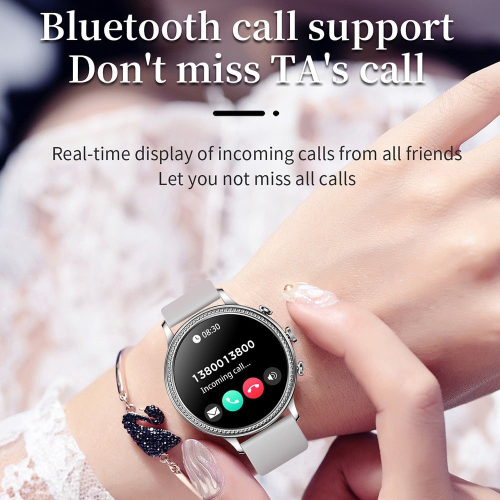 V60 1.39" Full Touch Screen Fossil Smart Watch Waterproof Silicone Strap Women Bluetooth-compatible Call Bracelet with Heart Rate Sleep Monitor