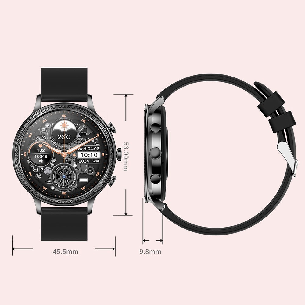 V60 1.39" Full Touch Screen Fossil Smart Watch Waterproof Silicone Strap Women Bluetooth-compatible Call Bracelet with Heart Rate Sleep Monitor