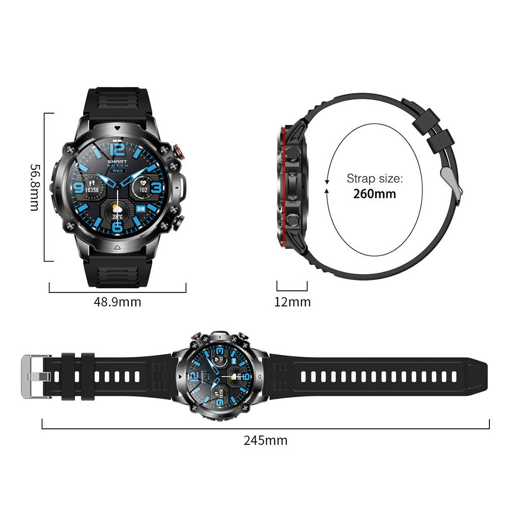 V91 Outdoor Waterproof Anti-drop 1.52-inch Smart Watch Bluetooth-compatible Calling Health Monitoring Sports Smart Bracelet