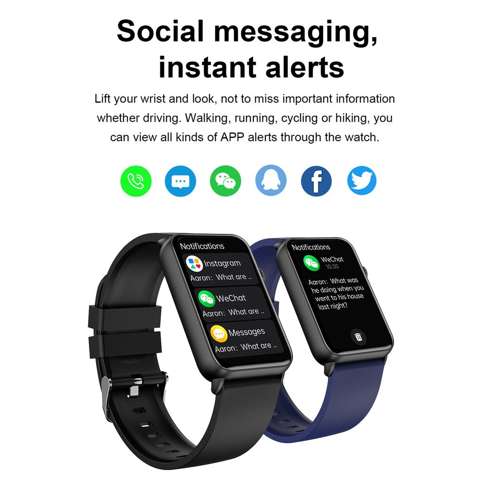 ET620 1.57 inch Electric Watch with ECG Temperature Heart Rate Monitoring Bluetooth-compatible Talk IP67 Waterproof Smart Bracelet, TPU Strap