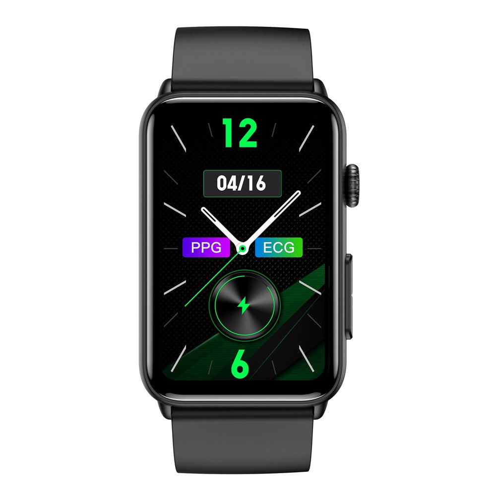 ET620 1.57 inch Smart Watch Bluetooth-compatible Call IP67 Waterproof Electric Bracelet with ECG Temperature Heart Rate Monitoring, Leather Strap