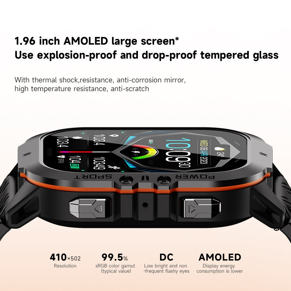 C26 1.96-Inch AMOLED Screen Bluetooth-compatible Phone Call Watch Health Monitor Multiple Sports Modes Smart Bracelet
