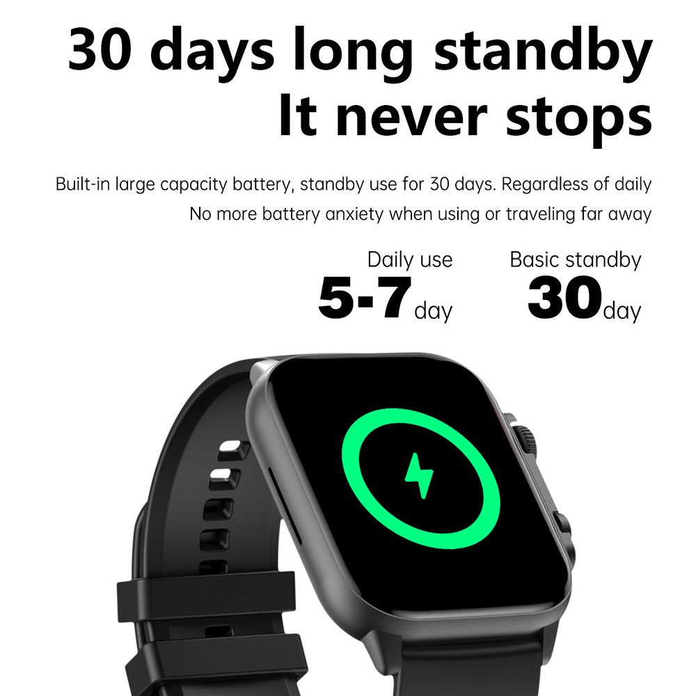 HK95 1.96-inch AMOLED Screen Smart Watch Health Monitoring Bluetooth-compatible Calling Smart Sports Watch