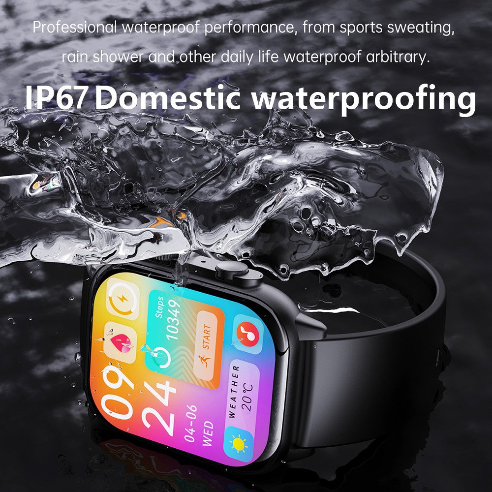 HK95 1.96-inch AMOLED Screen Smart Watch Health Monitoring Bluetooth-compatible Calling Smart Sports Watch
