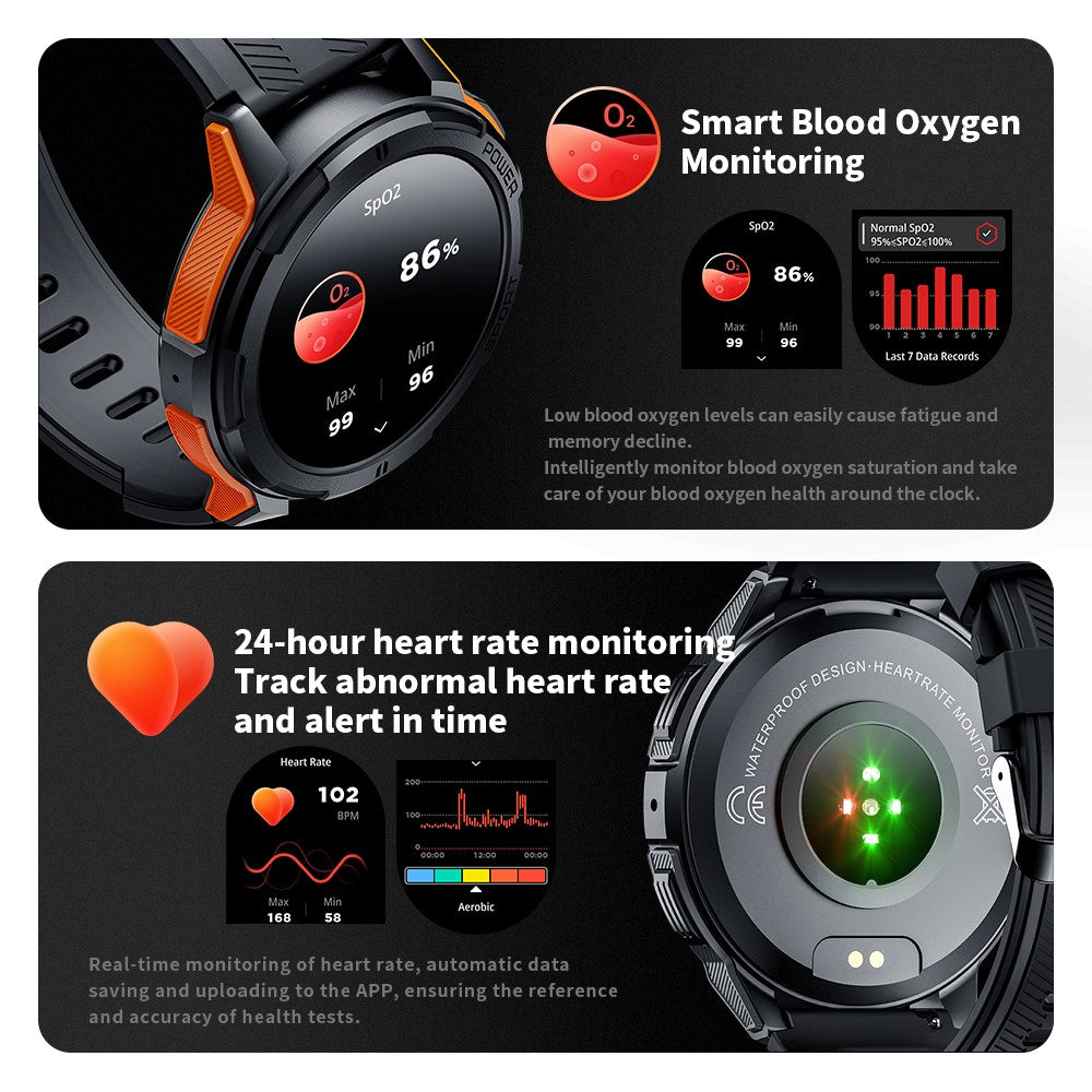 C25 1.43-inch AMOLED Screen Bluetooth-compatible Calling Smart Watch Heart Rate Sleep Monitoring Sports Watch