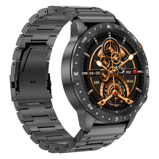 AK57 Waterproof Fitness Bracelet Health Monitor Bluetooth-compatible Call Smart Watch, Steel Strap