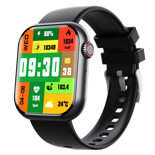 F108 1.91-inch Square Screen Bluetooth-compatible Call Sports Bracelet Heart Rate Monitor Smart Watch, Silicone Strap