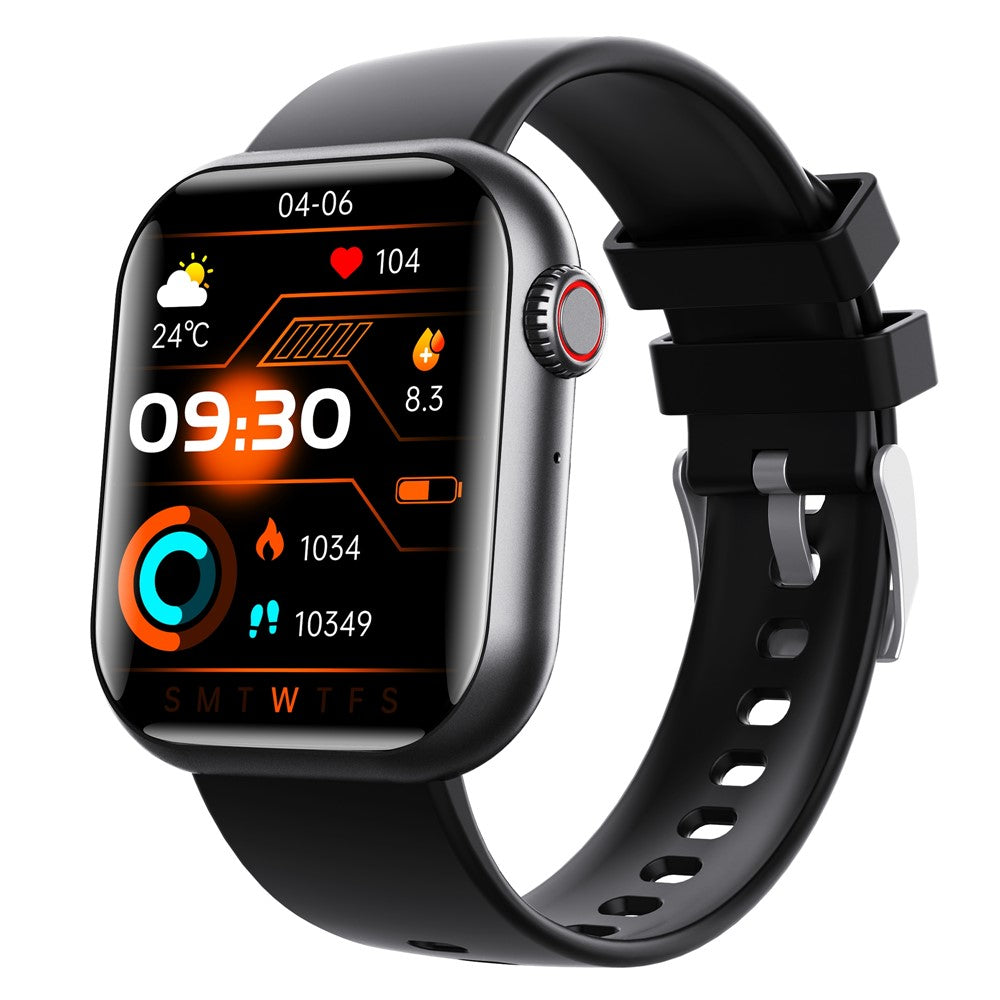 F108 1.91-inch Square Screen Bluetooth-compatible Call Sports Bracelet Heart Rate Monitor Smart Watch, Silicone Strap