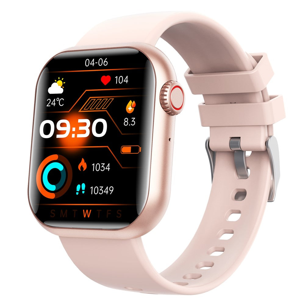 F108 1.91-inch Square Screen Bluetooth-compatible Call Sports Bracelet Heart Rate Monitor Smart Watch, Silicone Strap