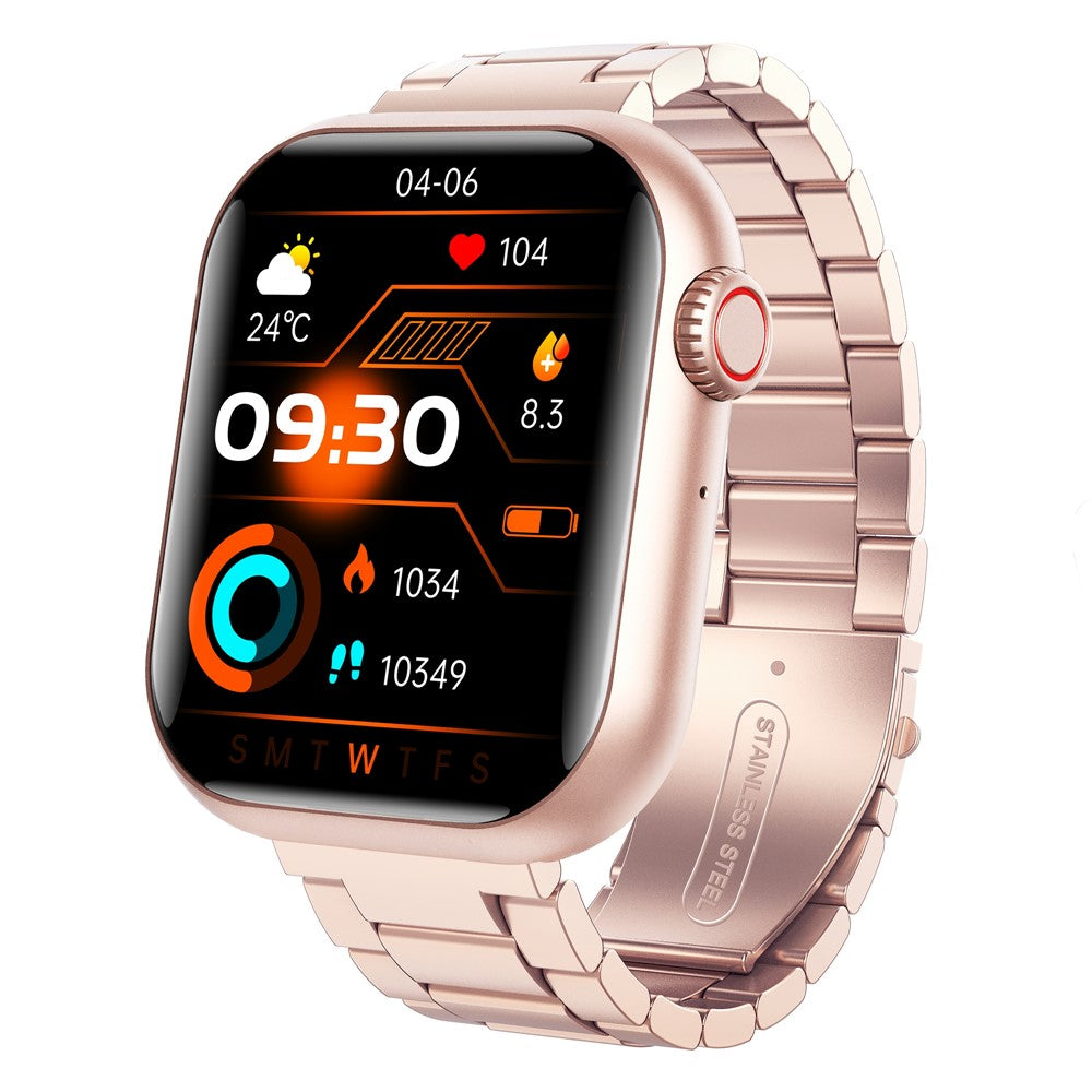 F108 IP67 Waterproof Bluetooth-compatible Call Sports Bracelet Heart Rate Monitor Smart Watch, Three Beads Strap
