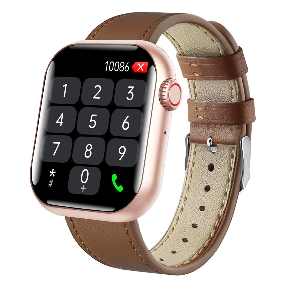 F108 Multiple Sport Modes Bracelet Bluetooth-compatible Call Heart Rate Monitor Smart Watch, Leather Strap