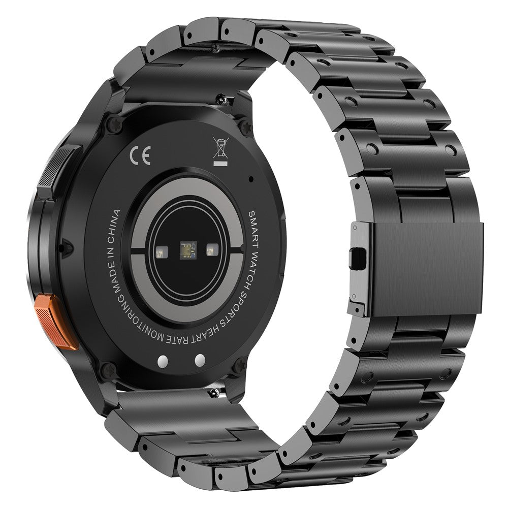 AK59 1.43-inch AMOLED Screen Sports Wristband Heart Rate Blood Oxygen Monitor Smart Watch, Steel Strap