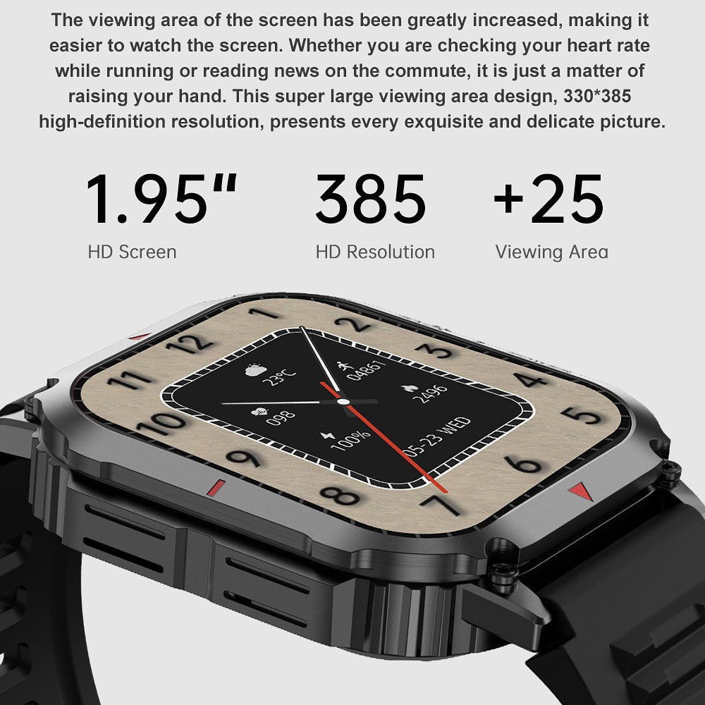 DK66 1.95-inch Multiple Sport Modes Smart Watch Bluetooth-compatible Call Fitness Bracelet