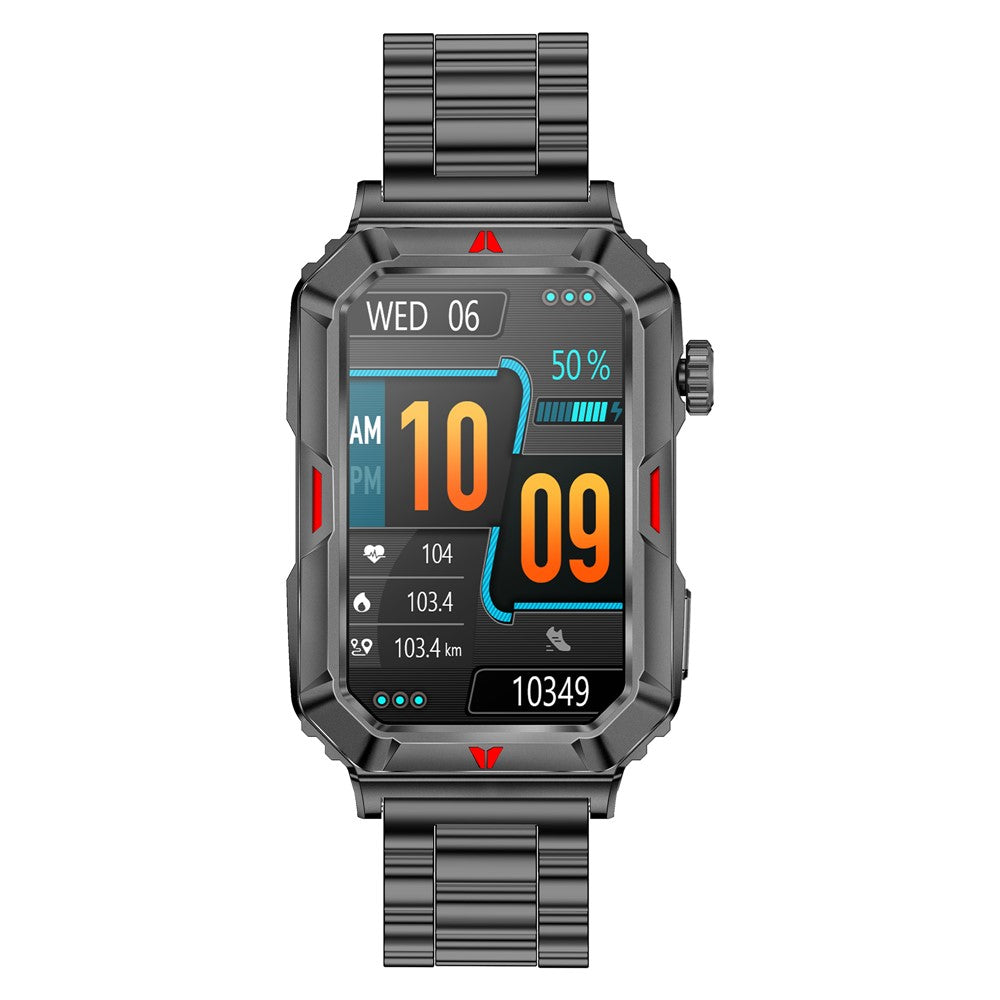 CF26 IP67 Waterproof 1.57-inch Smart Watch Health Monitor Sports Bracelet, Steel Strap