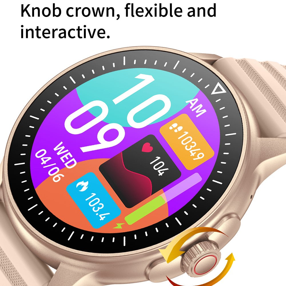MX45 1.39" Bluetooth-compatible Talk Smart Watch Heart Rate Blood Pressure Health Monitor Sports Bracelet with Encoder