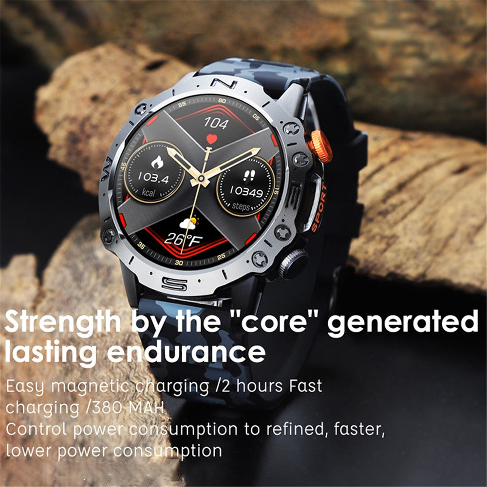 K59 1.43-inch AMOLED Screen Smart Watch for Men Sports Bracelet with Blood Pressure, Heart Rate Monitoring