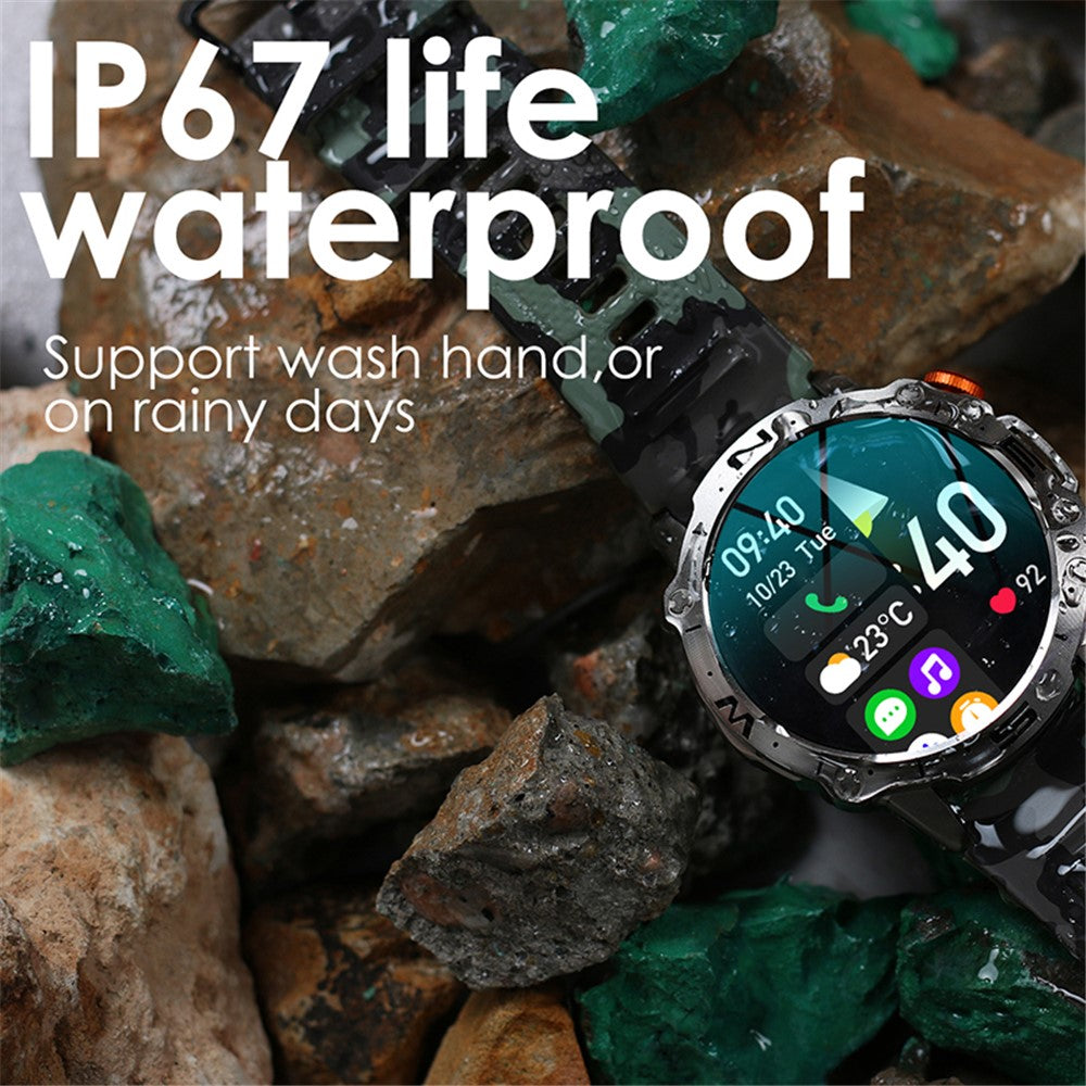 K59 1.43-inch AMOLED Screen Smart Watch for Men Sports Bracelet with Blood Pressure, Heart Rate Monitoring