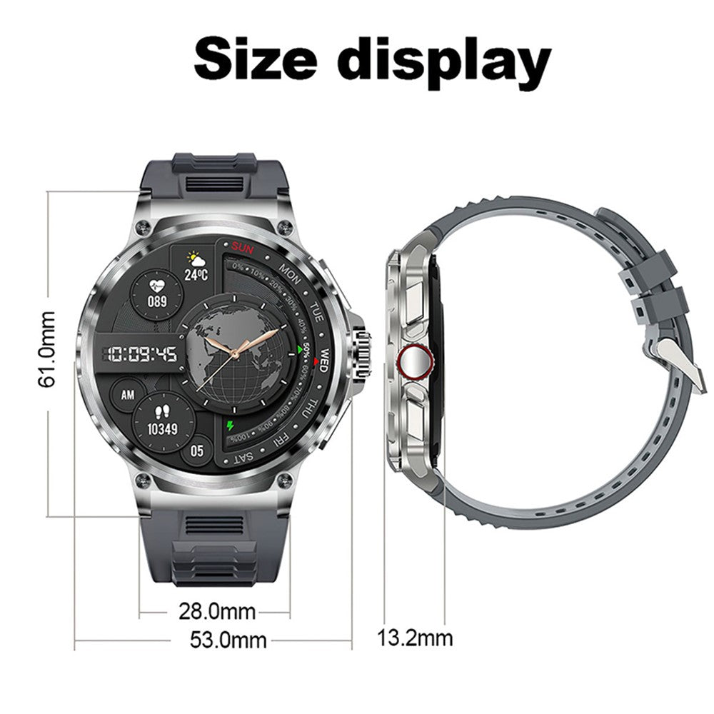V69 1.85-inch HD Screen Smart Watch IP68 Waterproof Multi-Sports Fitness Watch with Heart Rate Monitoring