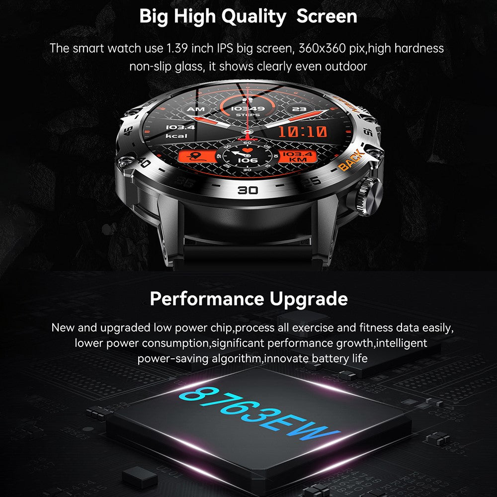 K52 1.39 inch IPS Display Smart Watch Heart Rate Monitor Bluetooth-Compatible Talk Long Standby Sports Bracelet