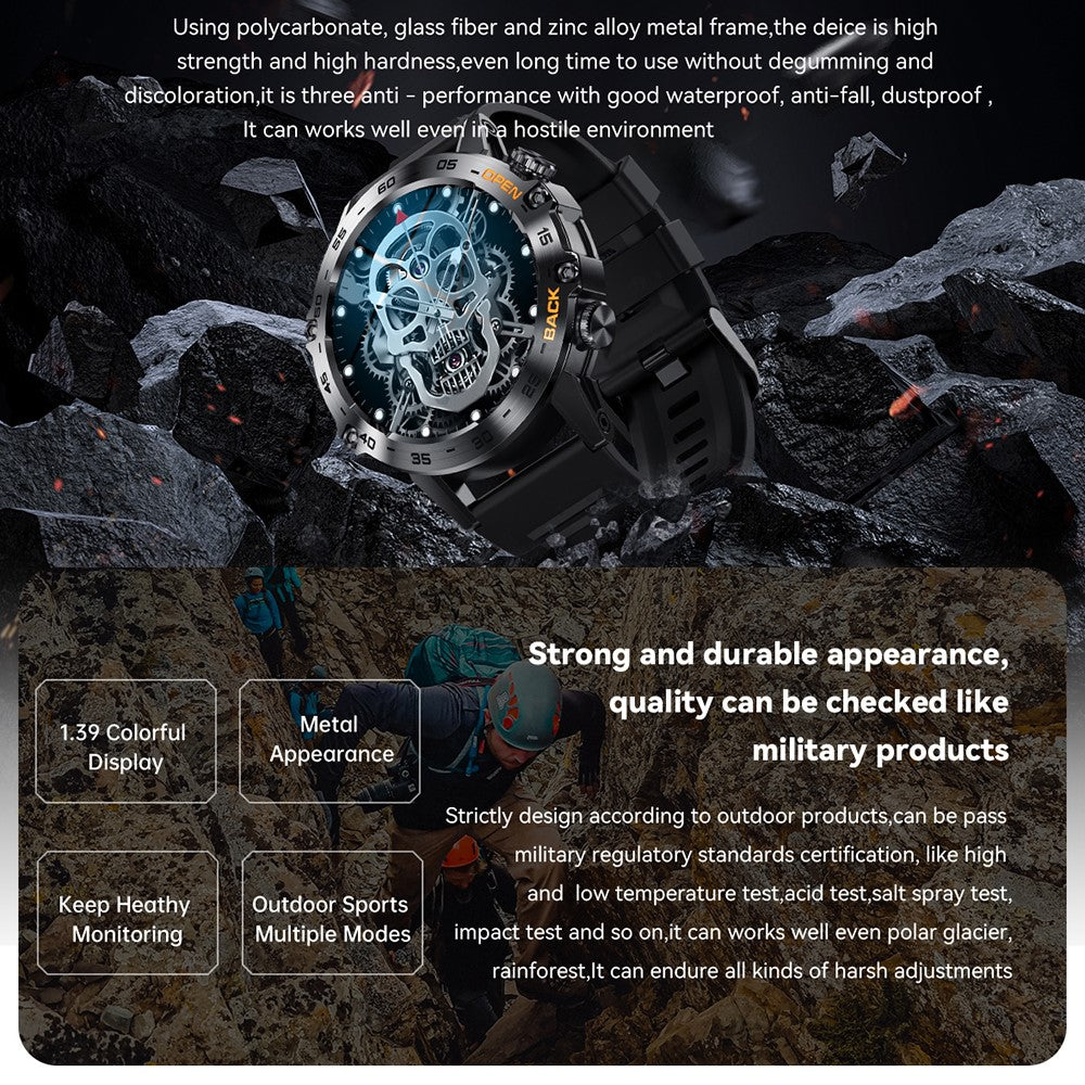 K52 1.39 inch IPS Display Smart Watch Heart Rate Monitor Bluetooth-Compatible Talk Long Standby Sports Bracelet