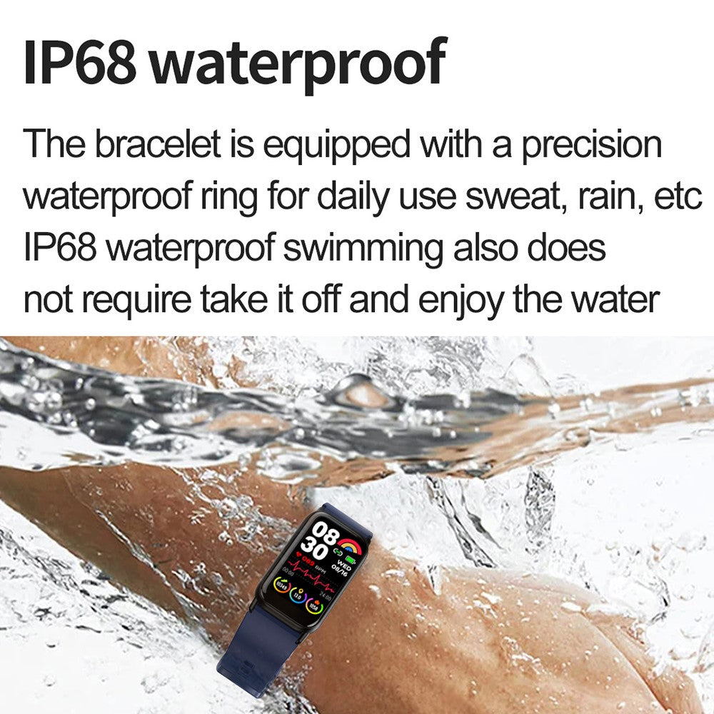 TK72 1.47" Smart Band Multi-Mode Sports Bracelet with Heart Rate Body Temperature Blood Oxygen Monitoring, DeepFit