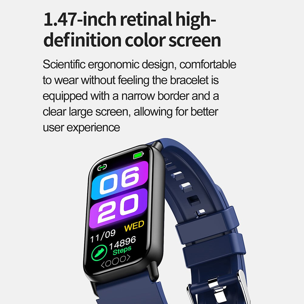TK72 1.47" Smart Band Multi-Mode Sports Bracelet with Heart Rate Body Temperature Blood Oxygen Monitoring, DeepFit