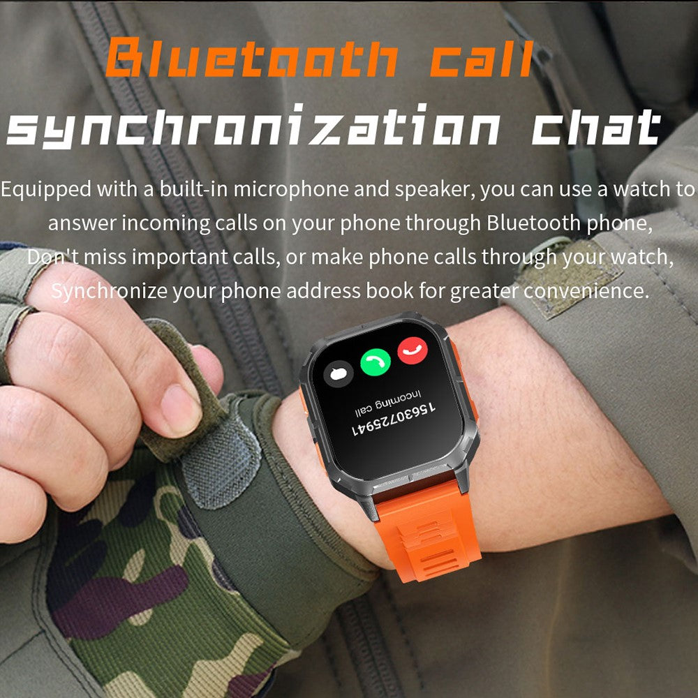 D28A 2.01" HD Screen Smart Watch 8763E IP68 Waterproof Sports Bracelet with Heart Rate Monitoring