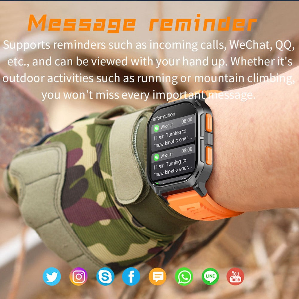 D28A 2.01" HD Screen Smart Watch 8763E IP68 Waterproof Sports Bracelet with Heart Rate Monitoring