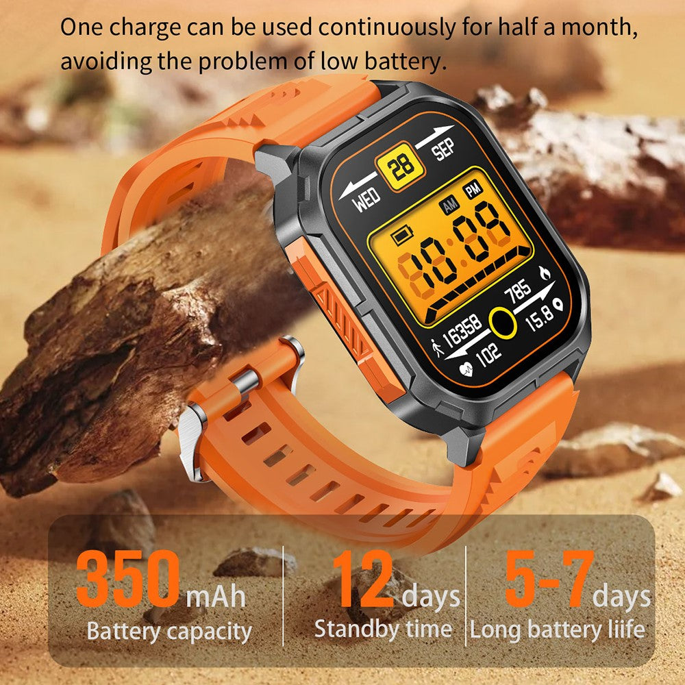 D28A 2.01" HD Screen Smart Watch 8763E IP68 Waterproof Sports Bracelet with Heart Rate Monitoring