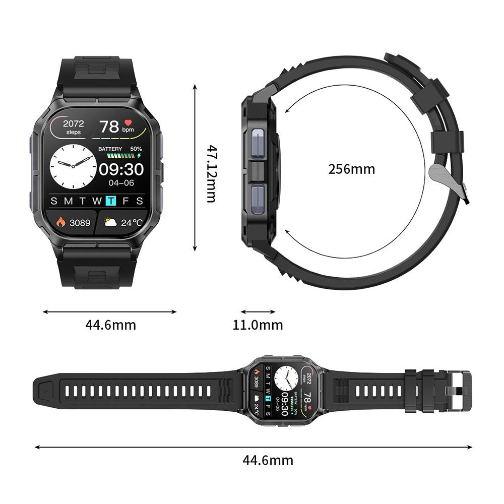 D28A 2.01" HD Screen Smart Watch 8763E IP68 Waterproof Sports Bracelet with Heart Rate Monitoring