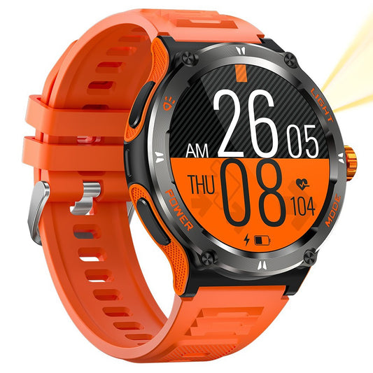KT70 1.53" HD Screen Smart Watch Outdoor Strong Light Lamp Compass Bluetooth-compatible Call Fitness Bracelet