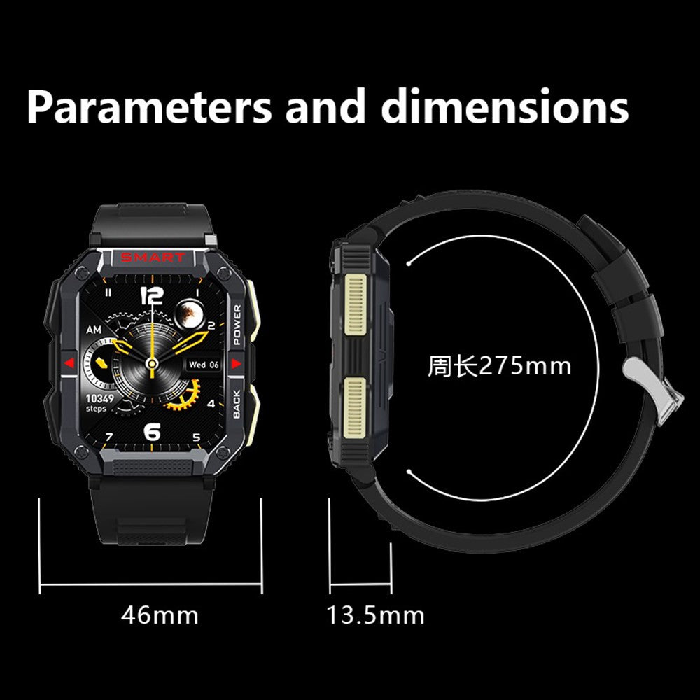 YK01 1.83-inch Outdoor Fitness Wristband Bluetooth-compatible Calling Health Monitor Smart Watch