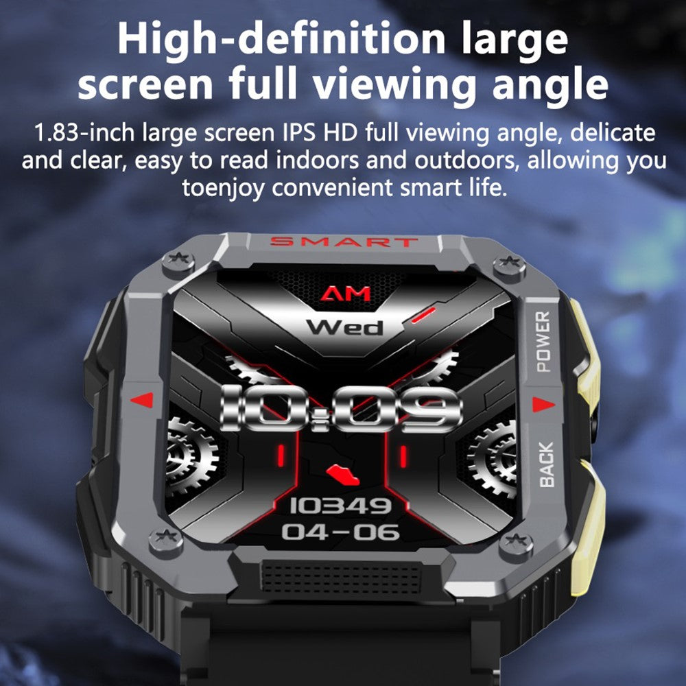YK01 1.83-inch Outdoor Fitness Wristband Bluetooth-compatible Calling Health Monitor Smart Watch