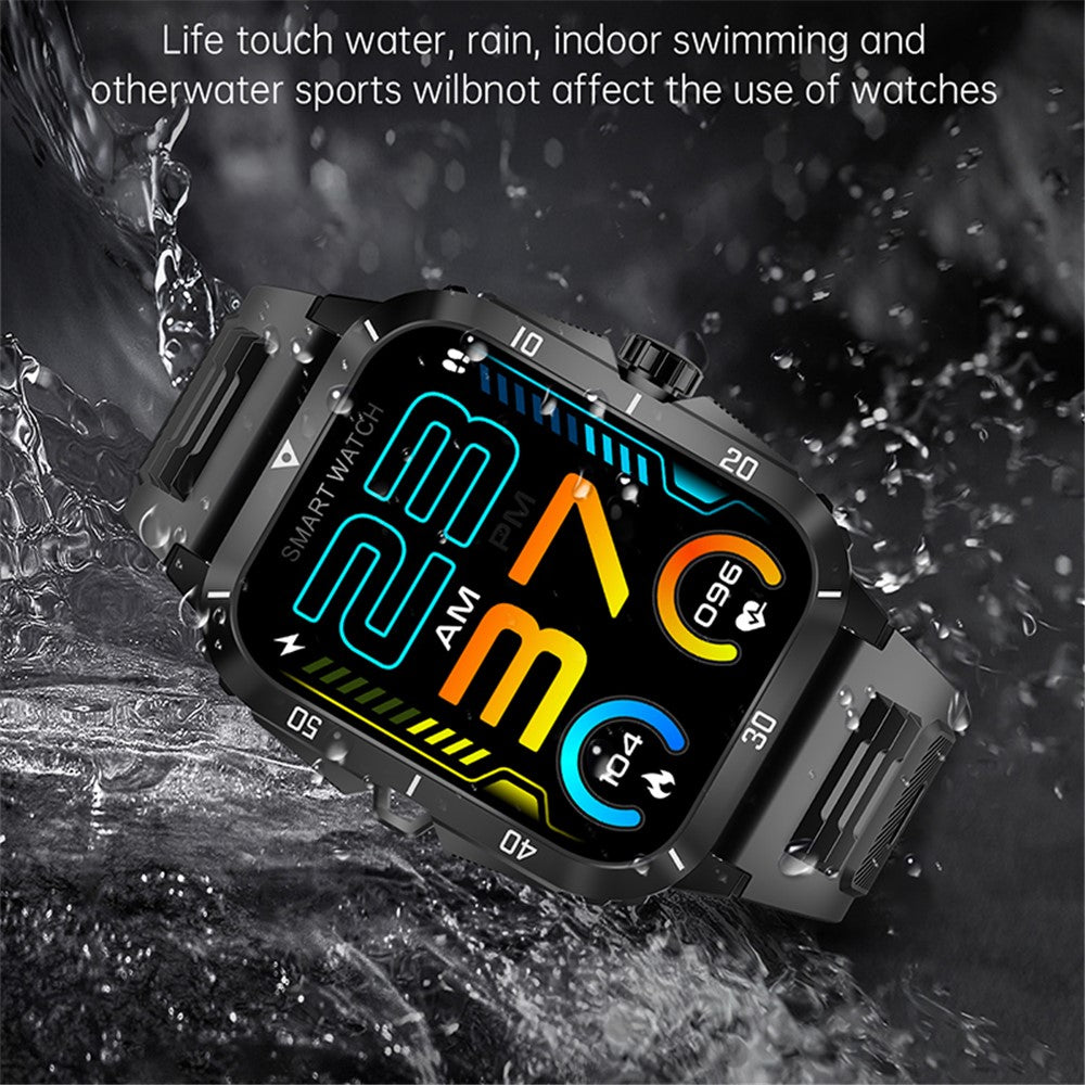 KT71 3ATM Waterproof Outdoor Sports Watch 1.96-inch Screen Bluetooth-compatible Call Smart Bracelet (APP: DaFit)
