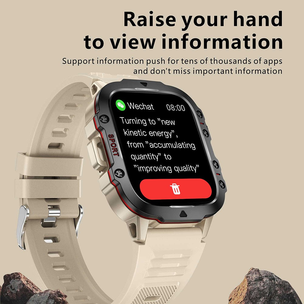 QX11 1.96-inch Display Smart Watch Bluetooth-compatible Talk Outdoor Waterproof Anti-Drop Sports Bracelet for Men