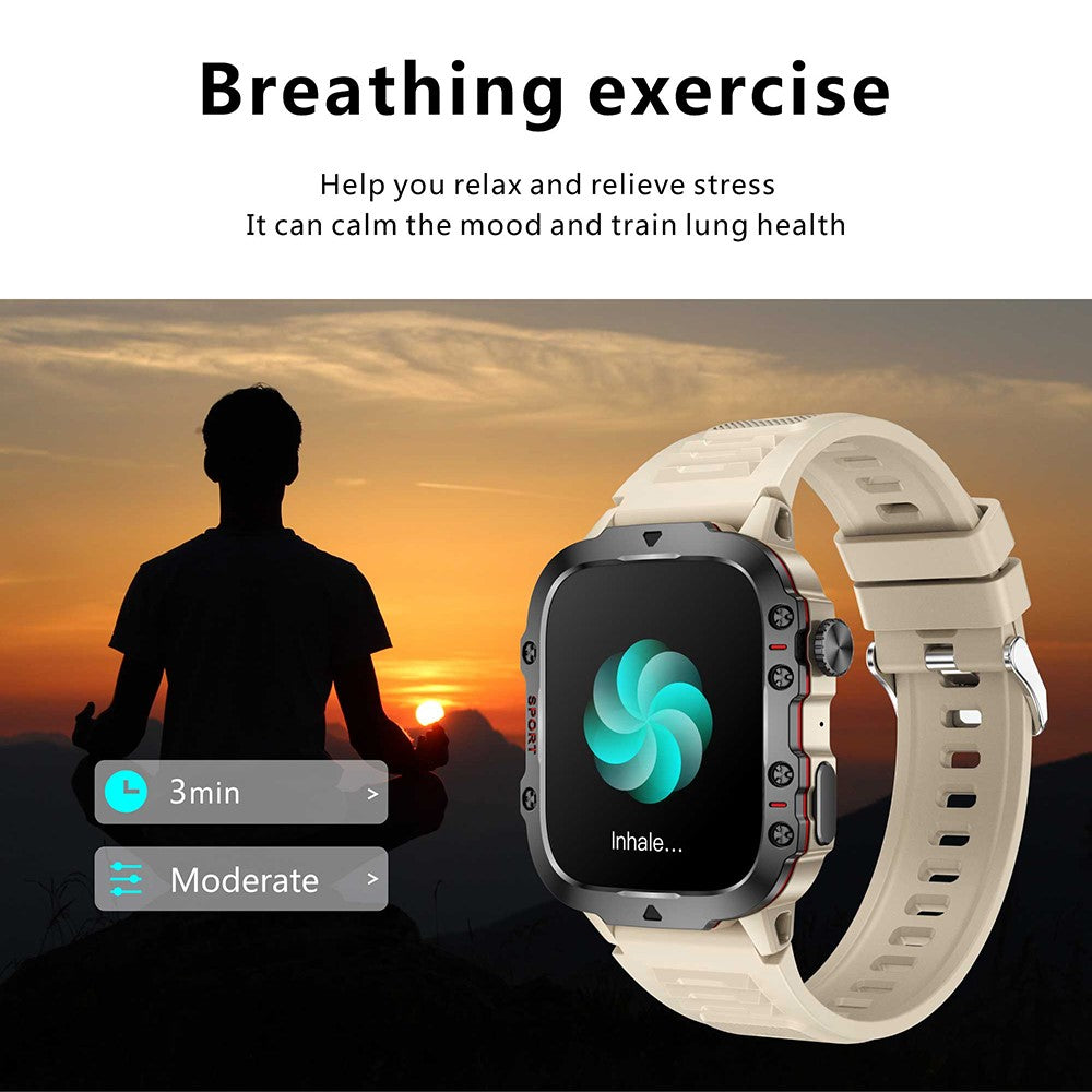 QX11 1.96-inch Display Smart Watch Bluetooth-compatible Talk Outdoor Waterproof Anti-Drop Sports Bracelet for Men