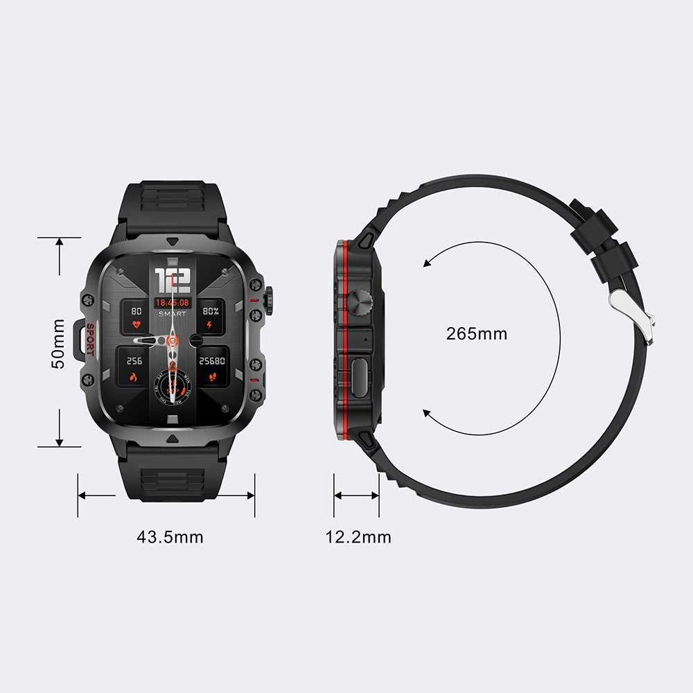 QX11 1.96-inch Display Smart Watch Bluetooth-compatible Talk Outdoor Waterproof Anti-Drop Sports Bracelet for Men