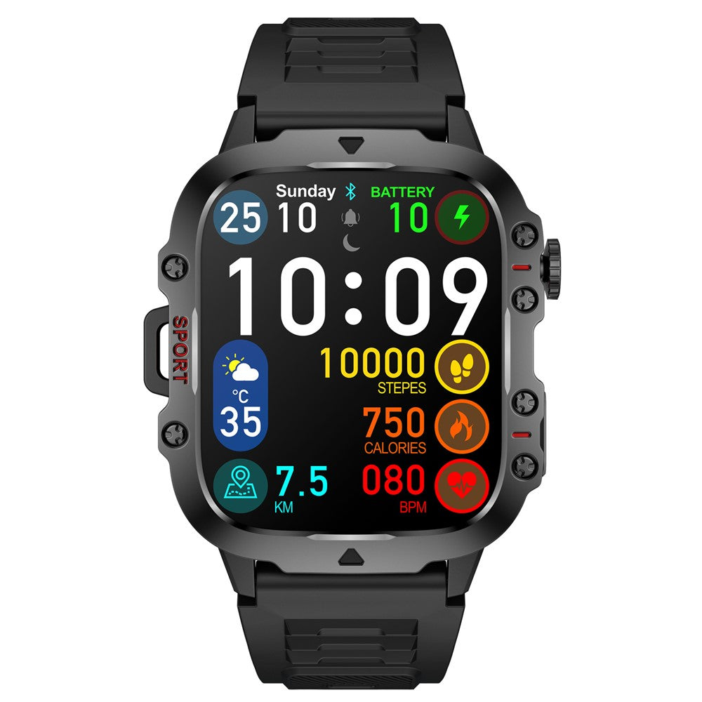 QX11 1.96-inch Display Smart Watch Bluetooth-compatible Talk Outdoor Waterproof Anti-Drop Sports Bracelet for Men