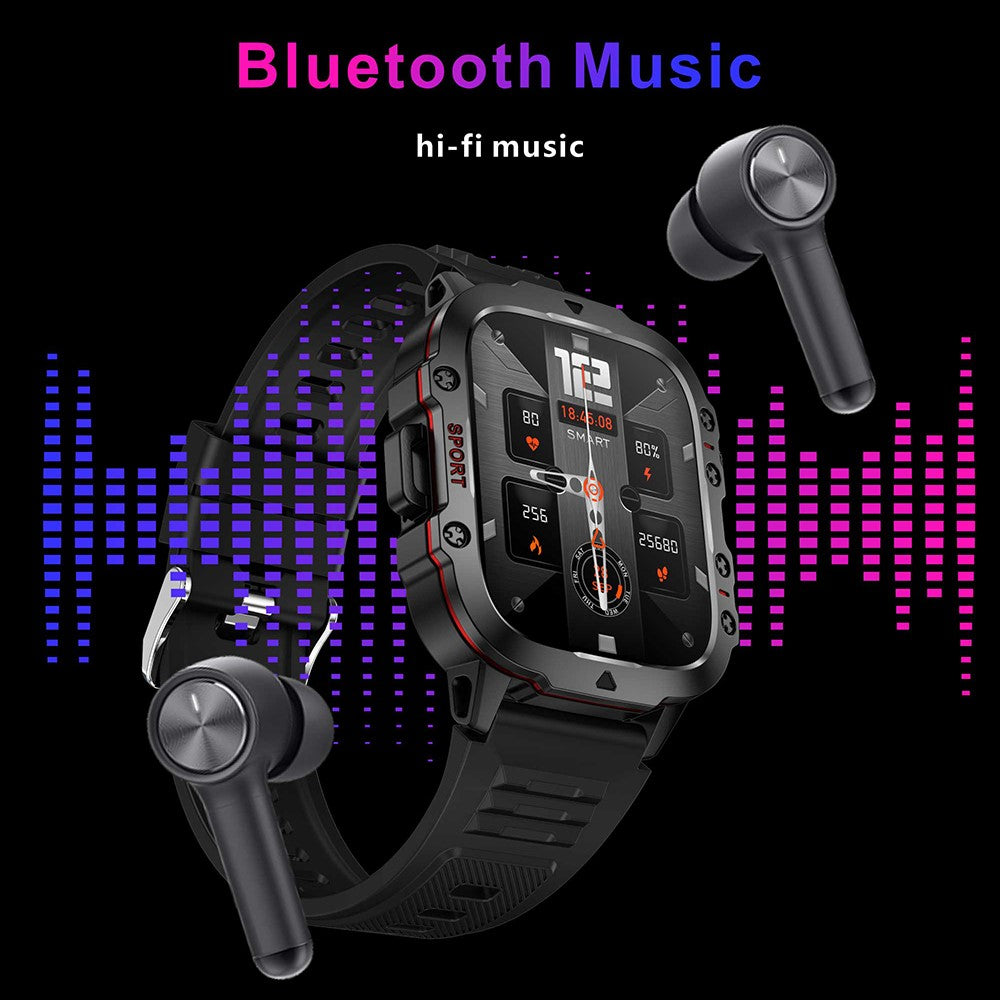 QX11 1.96-inch Display Smart Watch Bluetooth-compatible Talk Outdoor Waterproof Anti-Drop Sports Bracelet for Men