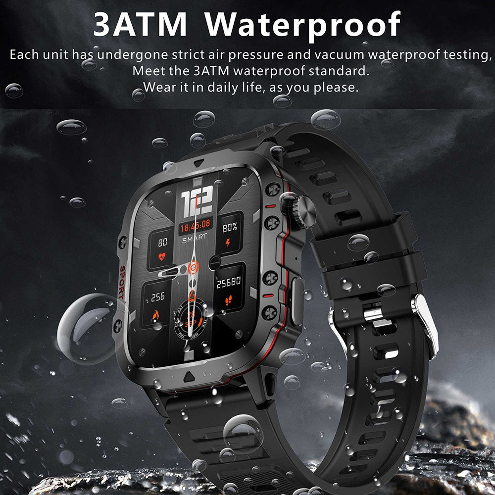 QX11 1.96-inch Display Smart Watch Bluetooth-compatible Talk Outdoor Waterproof Anti-Drop Sports Bracelet for Men