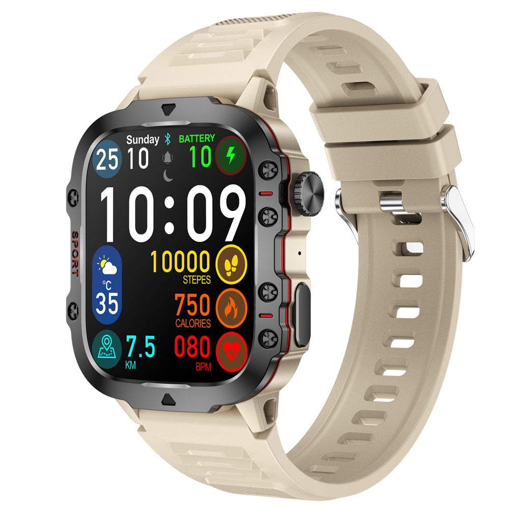 QX11 1.96-inch Display Smart Watch Bluetooth-compatible Talk Outdoor Waterproof Anti-Drop Sports Bracelet for Men