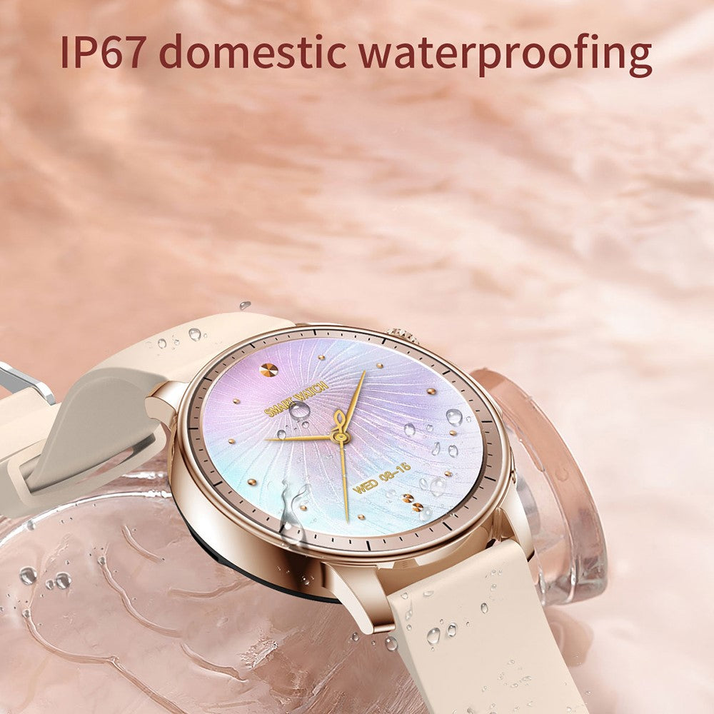 V65 1.32-inch AMOLED Touch Screen Smart Watch Heart Rate Monitor Women Sports Bracelet, Silicone Strap
