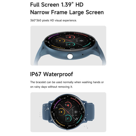 DEVIA Smart Watch WT1 1.39-inch Display IP67 Waterproof Bluetooth-compatible Call Sports Bracelet with Health Monitoring