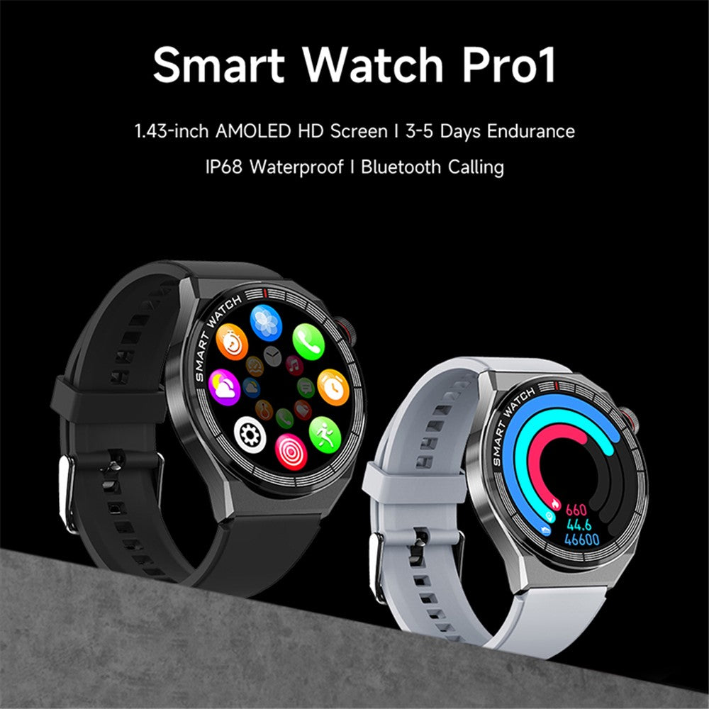DEVIA M36 Smart Watch Pro 1 IP68 Waterproof Bluetooth-compatible Calling 1.43-inch AMOLED Health Monitor Bracelet