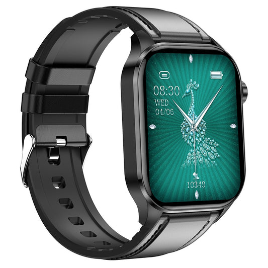 ET580 2.04" AMOLED Smart Watch Bluetooth-compatible Call ECG Health Bracelet, Leather Strap