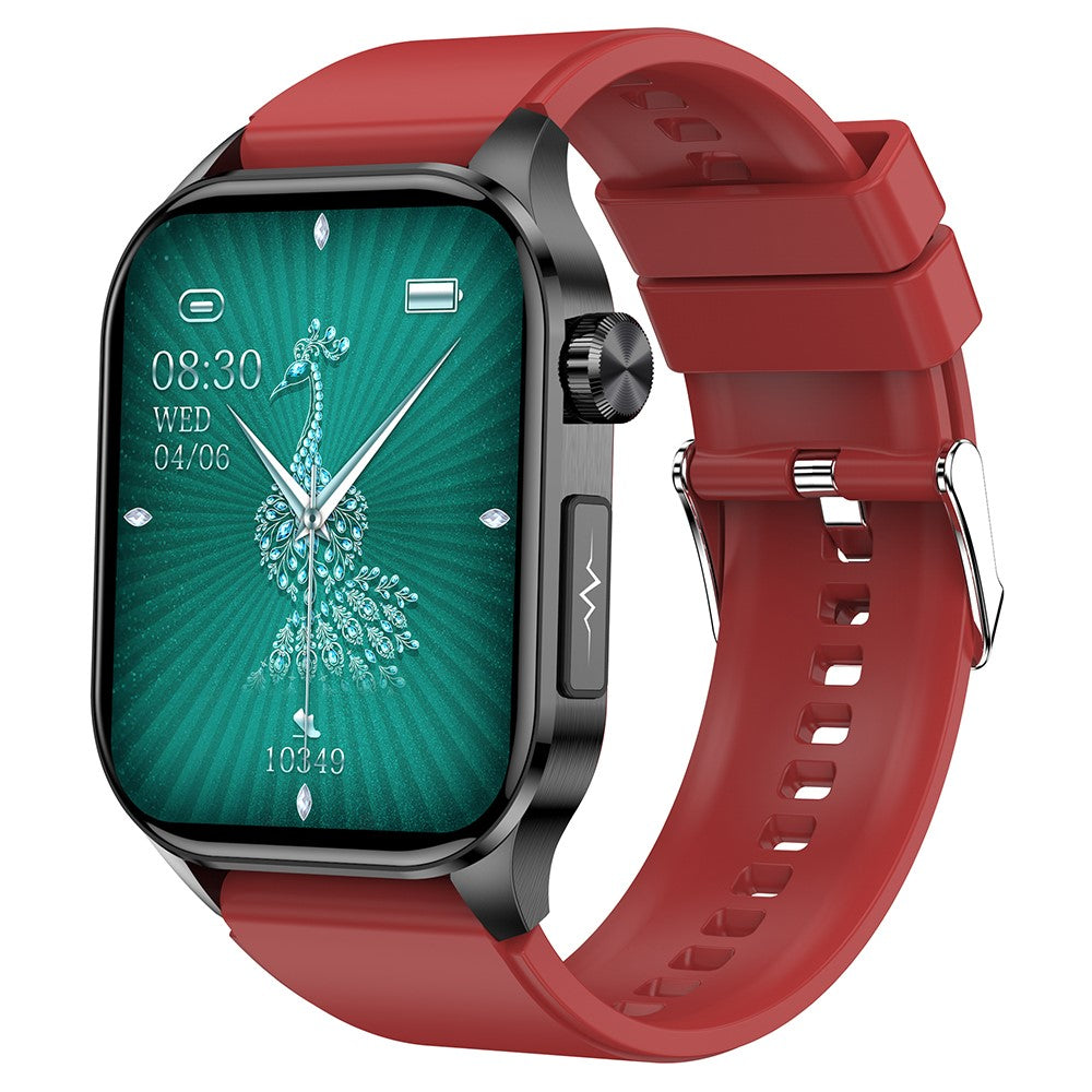 ET580 2.04" AMOLED Screen ECG Health Monitor Smart Watch, Silicone Strap